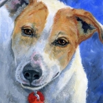 Wheezy, portrait of a mixed breed by Hope Lane