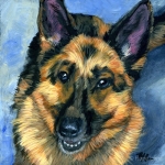 Rio the German Shepherd Portrait by Hope Lane